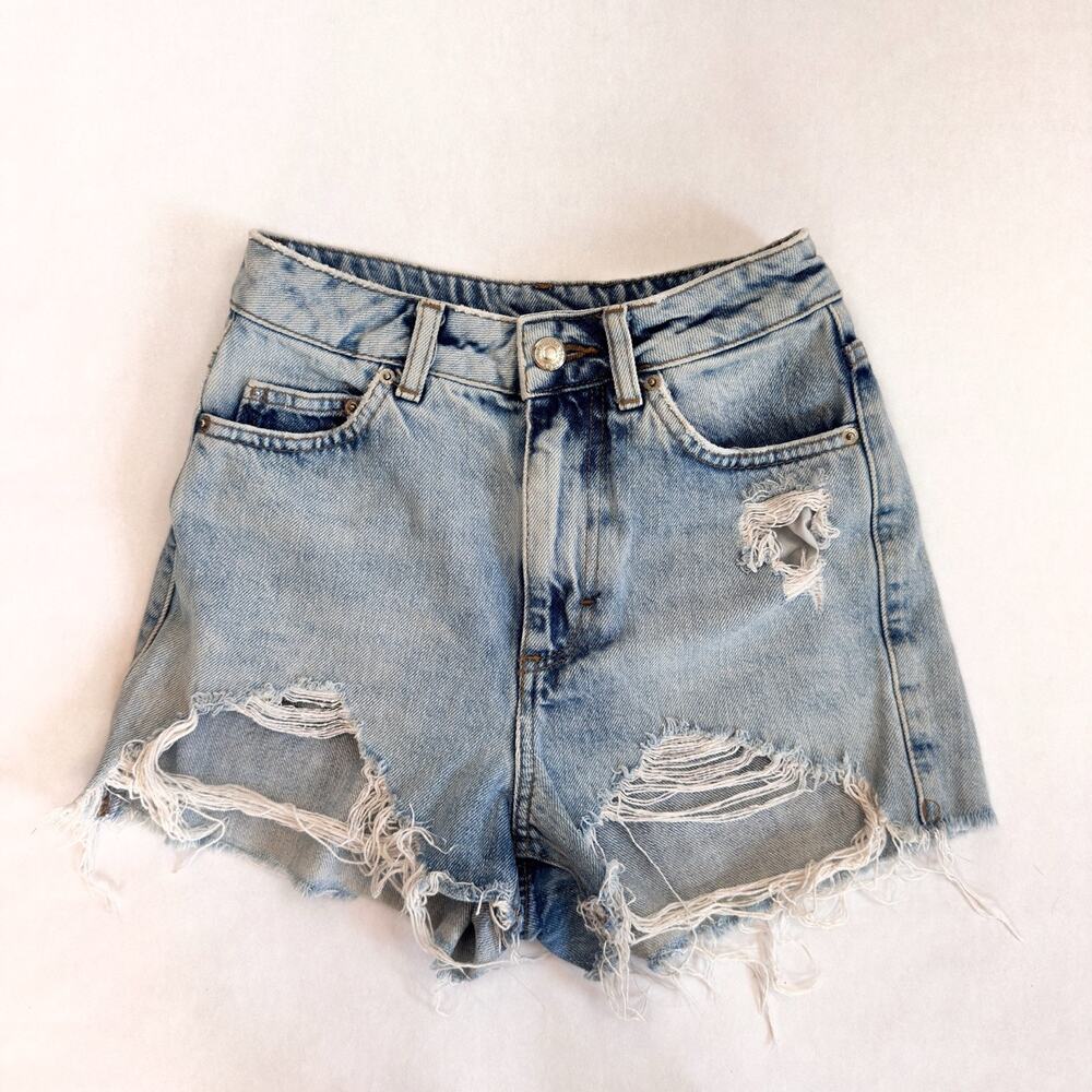 Topshop Women's Jean Shorts Size 0 | Vintage ripped high-waisted
